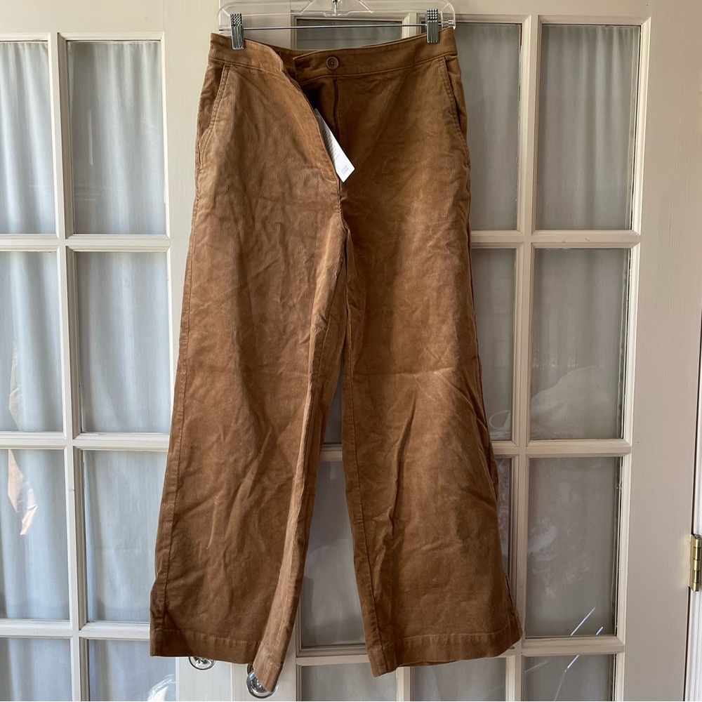 EILEEN FISHER Cotton Corduroy Wide Leg Ankle Pant